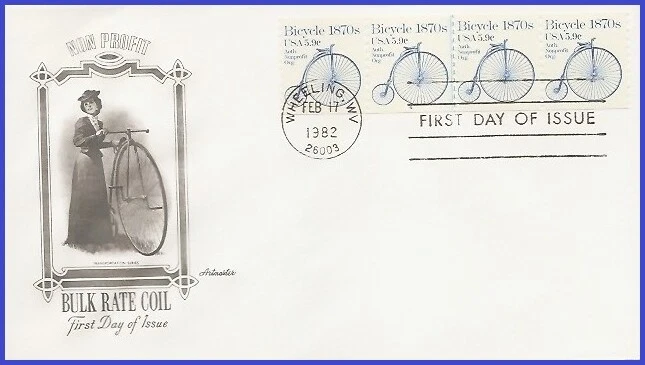 USA3 #1901 Pl #4 U/A ARTMASTER FDC PNC4  Bicycle 1870s - Image 1 of 1