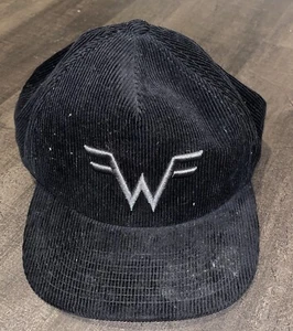 Weezer Black Gray Corduroy Rock Band Concert Casual Snapback Hat Cap Punk Y2K - Picture 1 of 10
