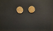 Golden colour textured design round earrings, 18K gold plated