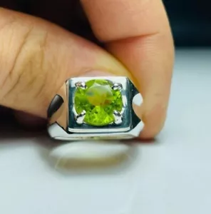 Echter Peridot Steinring Unisex Ring Sterlingsilber 925 - Bild 1 von 2