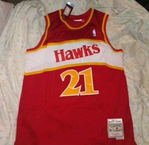 Large Dominique Wilkins Atlanta Hawks Red NBA Jersey Brand New - Picture 1 of 2