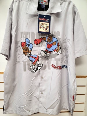 Vintage Raw Blue ABR Large Gray Button Up Shirt TBone vs Tubby-T Hip Hop Y2K  - Image 1 of 4