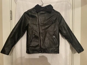 ZARA Kids Biker Faux Leather Sherpa Lined Jacket Size 9 New Without Tag - Picture 1 of 16