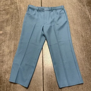 John Blair Pants Mens 40S Blue Stretch Casual Flat Front High Waist Straight Leg - Picture 1 of 6