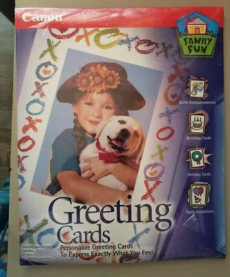 Canon Family Fun "GREETING CARDS" personalize kit UPC:750845722031 (sealed) - Image 1 of 2