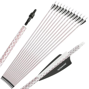 30" Carbon Arrows Archery SP500 Screw Tips 100gr Compoundbow Recurve Bow Hunting - Picture 1 of 18