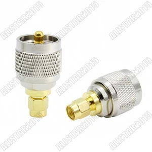 30x UHF PL-259 Male to SMA Male Plug Straight Adapter Connector SMA-UHF Barrel - Picture 1 of 5