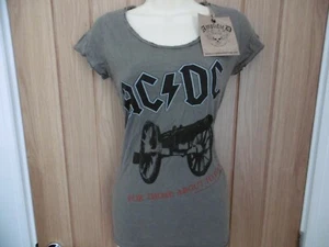 *NEW TAGGED* AMPLIFIED AC DC FOR THOSE ABOUT TO ROCK GREEN HIP LENGTH TOP S 8 - Picture 1 of 6