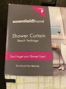 Essential Home Fabric Shower Curtain Beach Theme 70 x 72 - Picture 1 of 6
