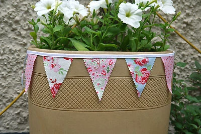 MADE BY BUNTING-UK MINI Bunting 1.50m/4.90ft Cath Kidston/Hessian Fabric /Christmas/Wedding/Party
