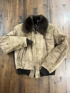 Chaqueta Cooper De Colección Nueva Sin Etiquetas Para Hombres 36 Cuero Marrón Sherpa Aviador Piloto de Vuelo Años 60 - Imagen 1 de 6