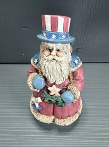 Midwest Primitive Uncle Sam Santa Claus Resin Figurine Americana Folk Christmas - Picture 1 of 7
