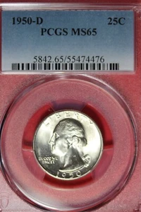 1950 D- PCGS MS65 Washington Quarter #B48704 - Picture 1 of 2