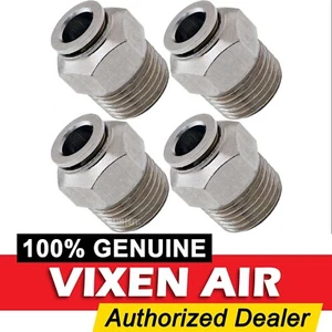 ½" NPT MALE TO 3/8" OD HOSE PUSH TO CONNECT/PTC STRAIGHT FITTING 4PK VXA7123-4 - Picture 1 of 2