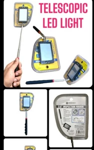 Inspection Mirror Telescopic With 2 Bright Lights 360 Swivel 2.5" Mechanic Work - Picture 1 of 2