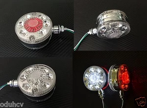 # 2x Chrome Red/White LED Side Marker Mirror Lights Truck Trailer Lorry Lkw Bus - Picture 1 of 5