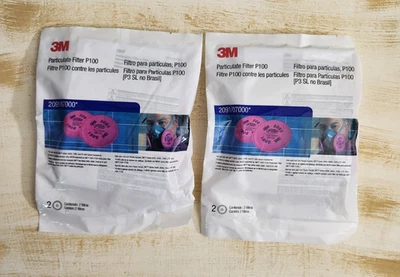 2 PAIRS 3M 2097 P100 Particulate Organic Vapor Replacement Respirator Filter NEW - Image 1 of 4