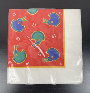 Vintage Hallmark Red Football Helmet Party Dinner Napkins NEW! 16 Napkins - Picture 1 of 3