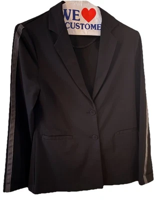 Blazer deportivo a rayas negro talla pequeña Urban Outfitters para mujer, CB82 Foto 1 de 4