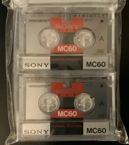 Due nastri microcassette Sony MC60 NUOVI - Foto 1 di 3