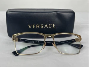 Marco de gafas Versace Mod 1285 1002 dorado/negro 56-17-150 con estuche - Imagen 1 de 14