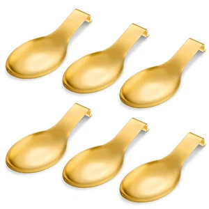 6 Pcs Stainless Steel Spoon Rest Spatula Ladle Holder Spoon Rest for Stove To... - Foto 1 di 7