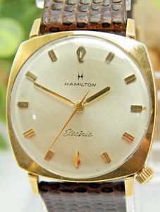Reloj Pulsera Hamilton Electric Gemini II Vintage 1964 Oro Amarillo Relleno Cal 505 - Imagen 1 de 7
