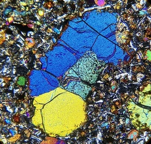 Olivine Basalt - rare volcanic rock thin section microscope slide - Picture 1 of 5