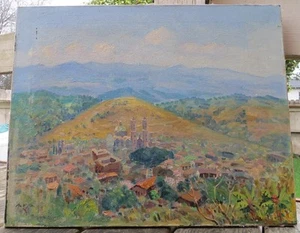 1940er Taxco Mexiko impressionistische Landschaft gelistet Reynaldo Maya geboren 1911 - Bild 1 von 14