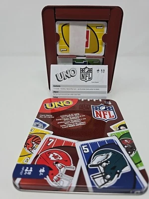 Mattel Games UNO NFL Card Game For Kids & Adults, Travel Game With NFL Team Tin - Image 1 of 3