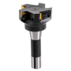 90 Degree Indexable End Mill 3'' Cutting Depth R8 Shank End Mill 5 Flutes+Key US - Picture 1 of 13