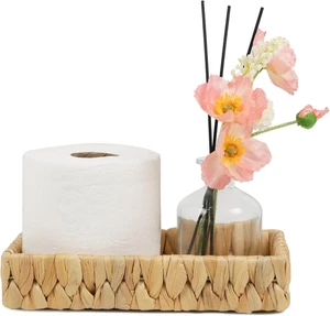 Bandeja de baño encimera, cesta de baño de jacinto de agua de 10 pulgadas, tanque de inodoro Ba - Imagen 1 de 12
