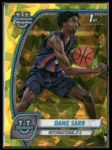 2024-25 Bowman University Chrome Sapphire #17 Dame Sarr Yellow Refractor /75 - Bild 1 von 2