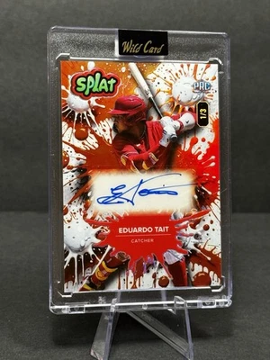 Eduardo Tait Wild Card /3 Auto Splat Philadelphia Phillies Red Color Match ￼￼ - Image 1 of 2