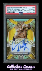 2025 Topps Chrome WWE Gold Ref Auto #DD Diamond Dallas Page PSA 10 #d 5/50 POP 3 - Picture 1 of 2