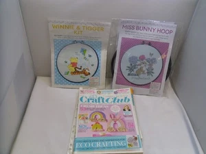 2x Cross Stitch kits: Miss Bunny, Winnie and Tigger. Plus magazines and patterns - Picture 1 of 20