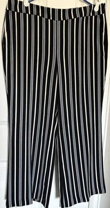 Ann Taylor size 14P Woman's Striped wide leg pants chic flowy style - Picture 1 of 10
