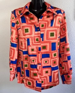 Blusa De Colección Años 60 70 Pykettes Groovy Disco Mod L Manga Larga Naranja - Imagen 1 de 6