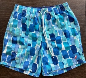 NUEVO Bañador Nautica Para Hombre Abstracto Estampado Forrado en Malla Azul Mediano Nuevo Sin Etiquetas - Imagen 1 de 10