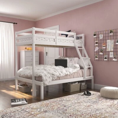 Litera convertible completa Campbell Wood Twin Over, blanca Foto 1 de 4