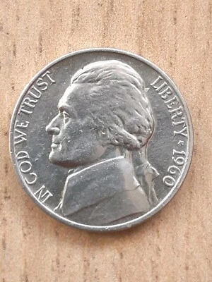 1960-P Jefferson Nickel NO FS Initials BU NO Mint Mark Rare DDO Plus Steps - Image 1 of 4