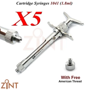 Professional Dental Set Of 5 Cartridge Self Aspirating Syringe 1.8ml Anesthesia - Picture 1 of 4