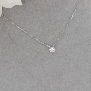 Wert 1170 € Solitär Brillant Anhänger mit Kette (0,21 carat) 18 Karat Weiß Gold - Bild 1 von 8