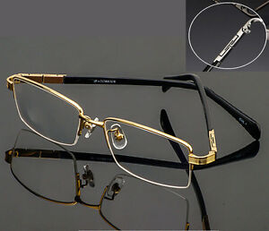 Agstum Pure Titanium Spectacles Men Half rim Men Optical Spring Eyeglass Frame