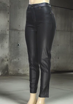 Pantalones de mezclilla para mujer Ann Taylor recubiertos ajustados elásticos negros talla 10 Foto 1 de 4