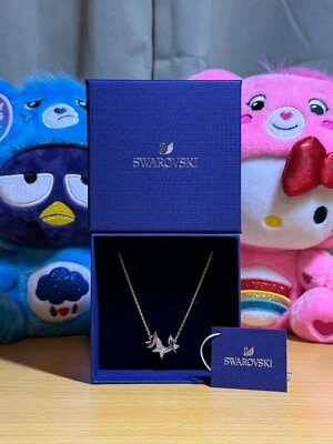 🦢 Collar Swarovski Lilia Mariposa Chapado en Tono Oro Rosa Blanco - VENDEDOR DE EE. UU. 🦢 Foto 1 de 4