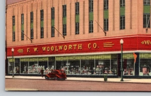 FW Woolworth Co Five & Dime Store Birmingham AL Postal UNP Lino Vista Esquina - Imagen 1 de 4