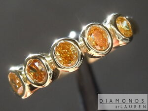.44ctw Natural Orange Oval Five Stone Diamond Ring R7419 Diamonds by Lauren