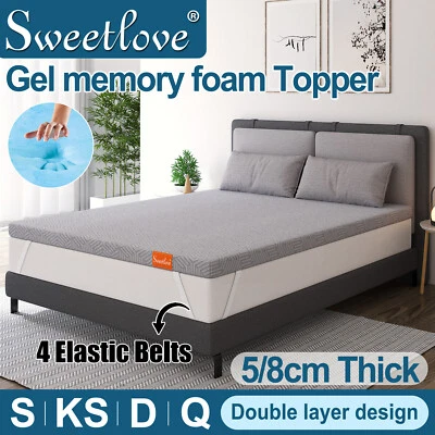 Sweetlove 7-Zone Cool Gel Mattress Topper Memory Foam Bamboo Removable Cover - image 1 of 4