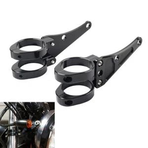 49MM Motorcycle Headlight Bracket Mount Clamp Fork Tube Holder For Harley - Picture 1 of 11
